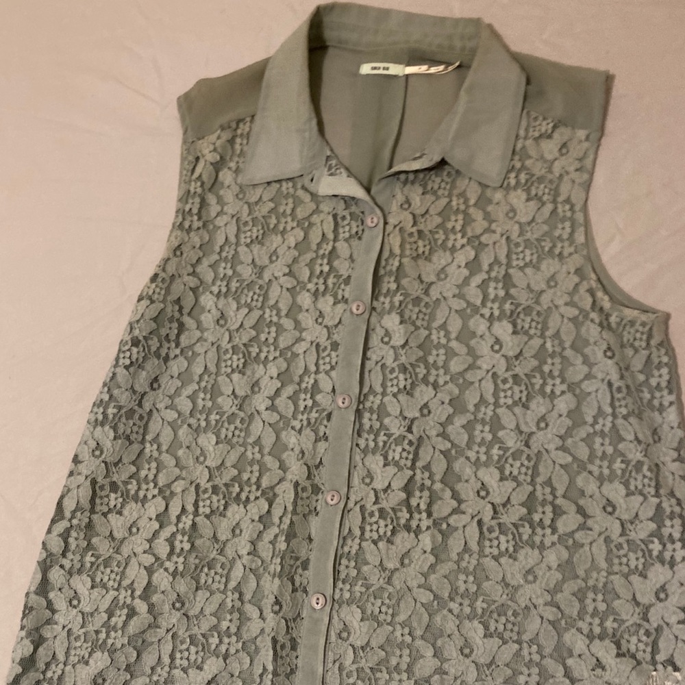 Button up baby blue shell